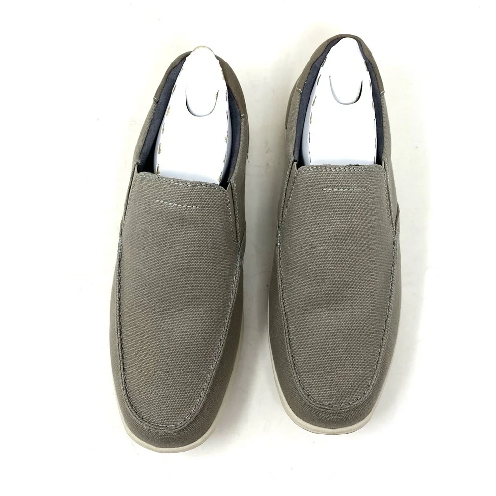 Florsheim Lakeside Canvas Moc Toe Slip-On Men’s Gray Wide Shoes NIB